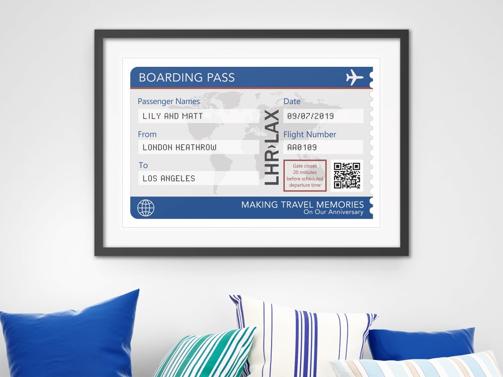 Personalised Airline Boarding Pass Print