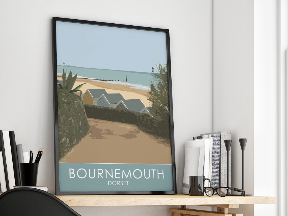 Bournemouth Beach Huts Print