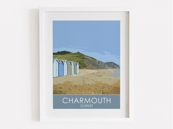 Charmouth Beach Huts Print